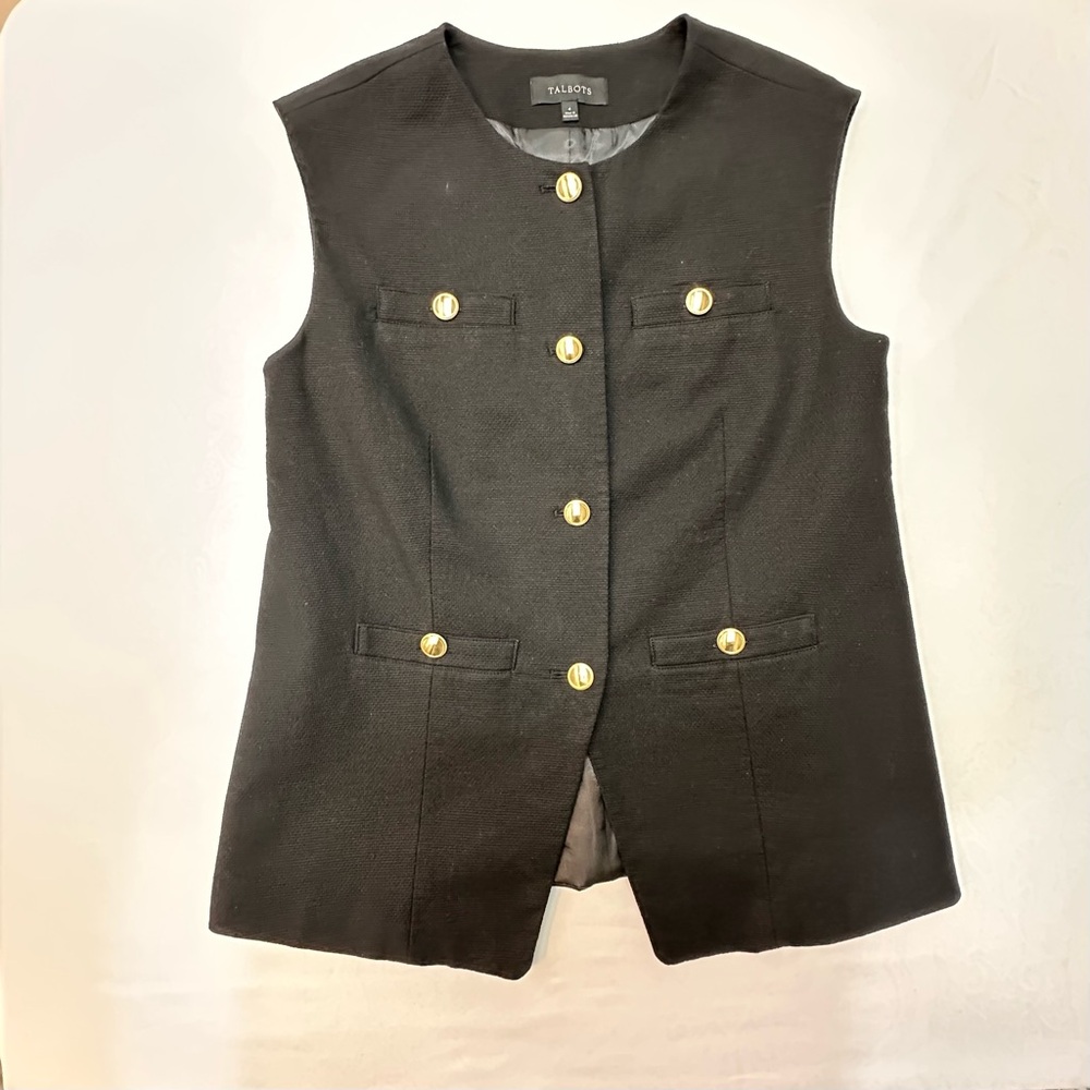 Talbots Black Textured Garment